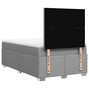 Box spring postel s matrací světle šedá 120 x 200 cm textil - obrázek 10