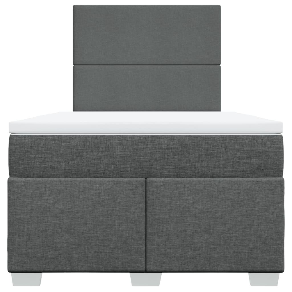 vidaXL Boxspring met matras stof donkergrijs 120x200 cm grijs, foto 4