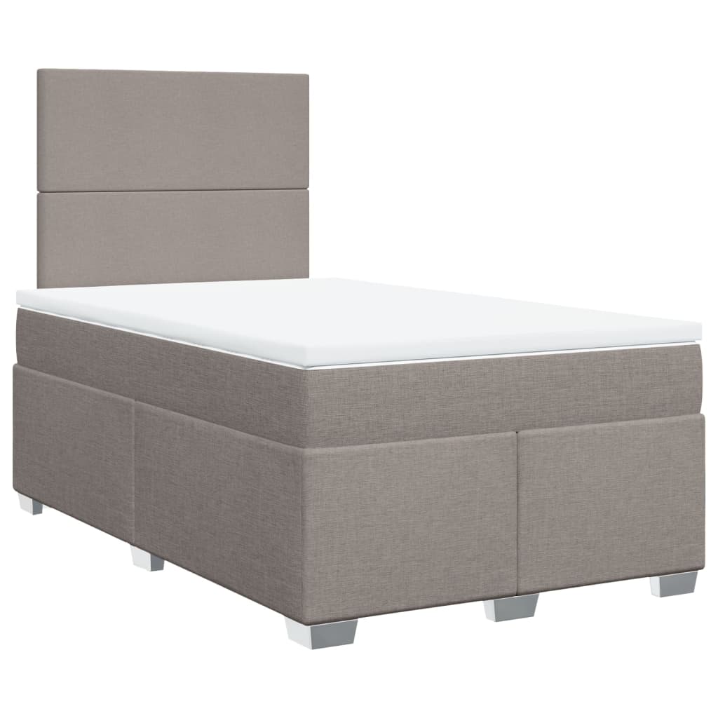 vidaXL Boxspring met matras stof taupe 120x200 cm, foto 3