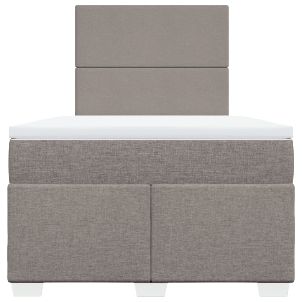 vidaXL Boxspring met matras stof taupe 120x200 cm, foto 4