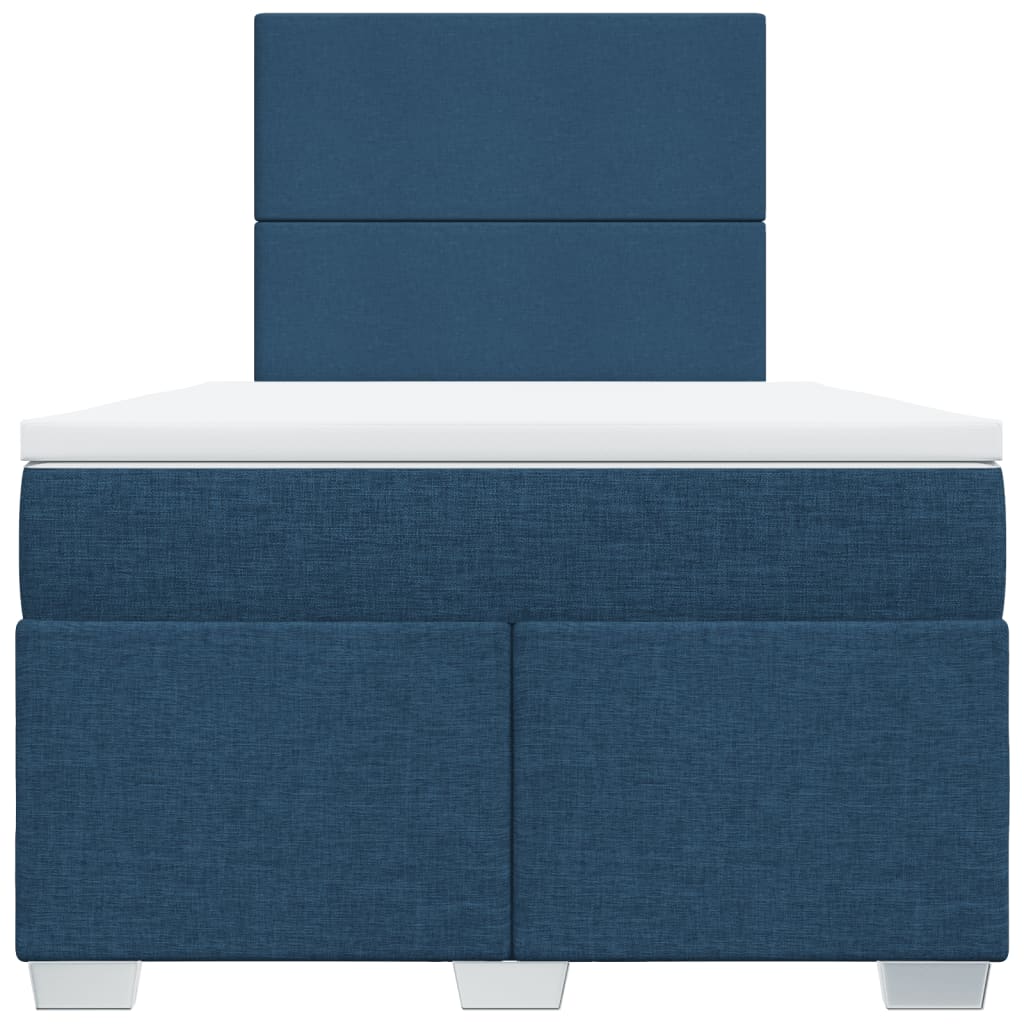 vidaXL Boxspring met matras stof blauw 120x200 cm, foto 4