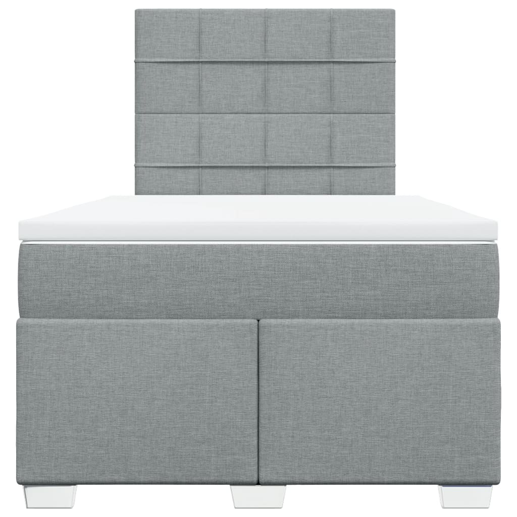 vidaXL Boxspring met matras stof lichtgrijs 120x200 cm grijs, foto 4