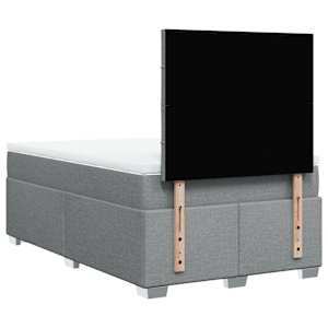 Box spring postel s matrací světle šedá 120 x 200 cm textil - obrázek 10