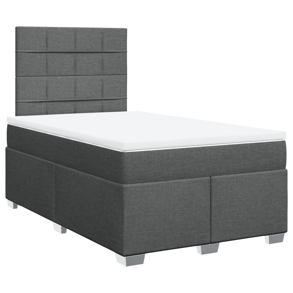 vidaXL Boxspring met matras stof donkergrijs 120x200 cm grijs, foto 3