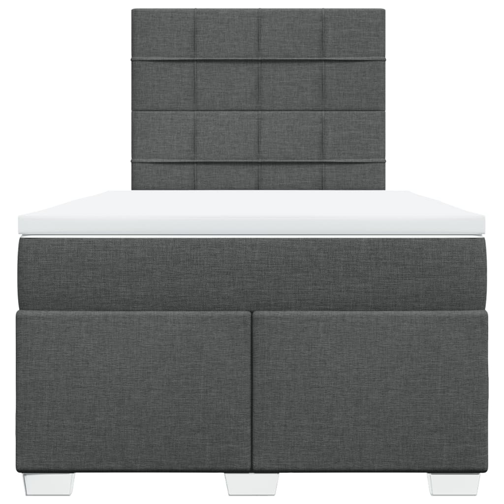 vidaXL Boxspring met matras stof donkergrijs 120x200 cm grijs, foto 4