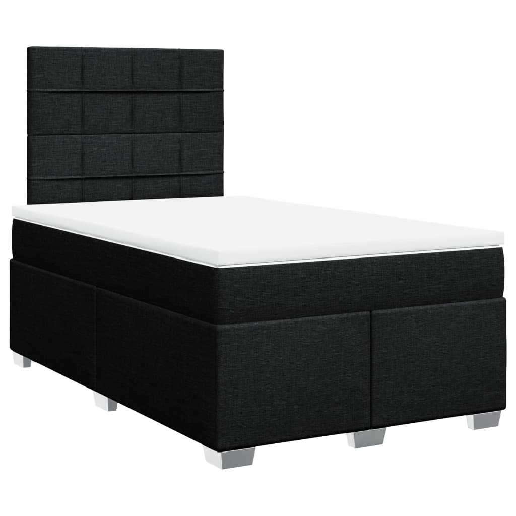 vidaXL Box spring postel s matrací černá 120x200 cm textil
