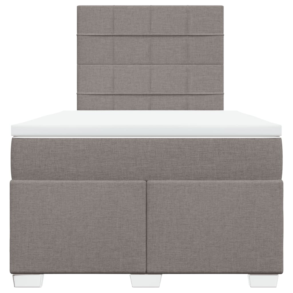 vidaXL Boxspring met matras stof taupe 120x200 cm, foto 4