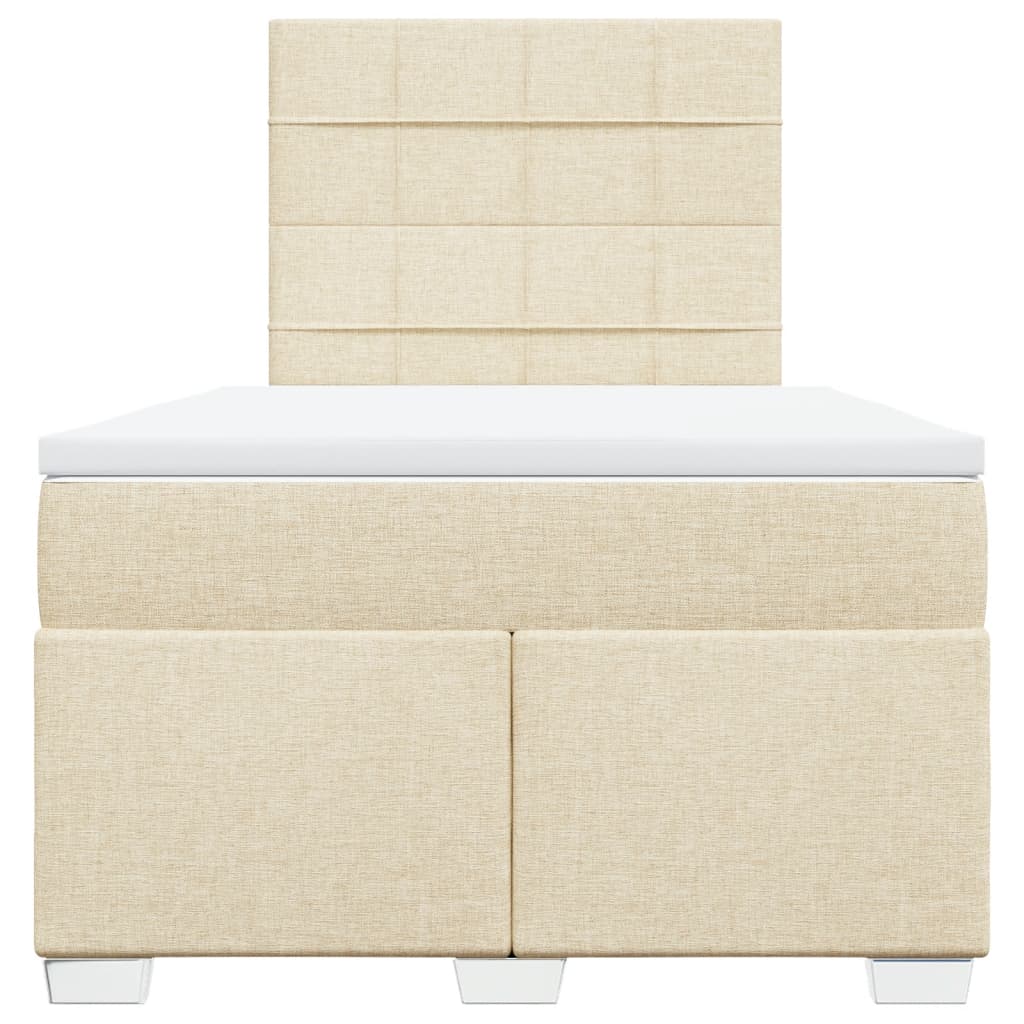 vidaXL Boxspring met matras stof crèmekleurig 120x200 cm, foto 4