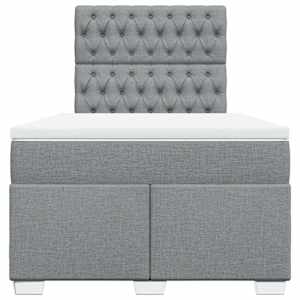 Box spring postel s matrací světle šedá 120 x 200 cm textil - obrázek 4