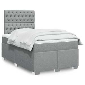 Box spring postel s matrací světle šedá 120 x 200 cm textil - obrázek 1