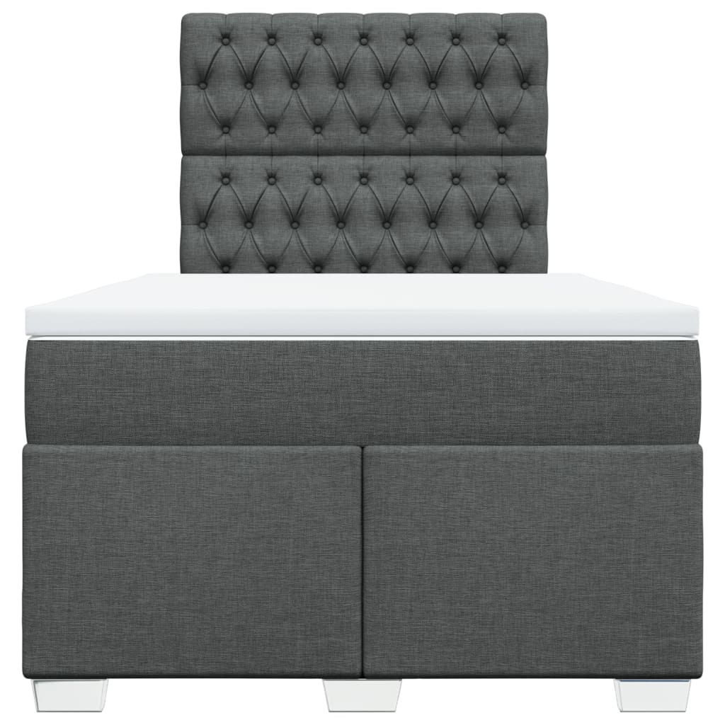 vidaXL Boxspring met matras stof donkergrijs 120x200 cm grijs, foto 4