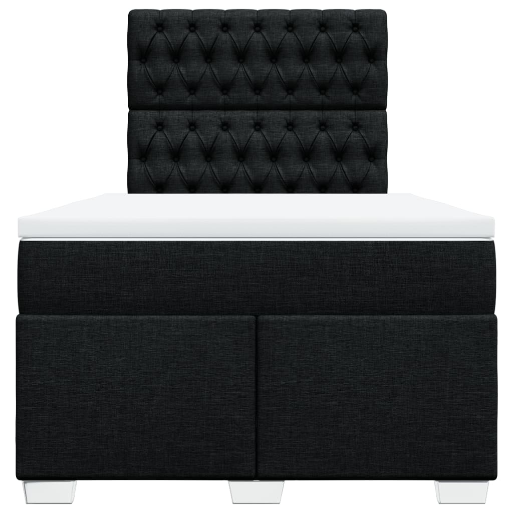 vidaXL Boxspring met matras stof zwart 120x200 cm, foto 4