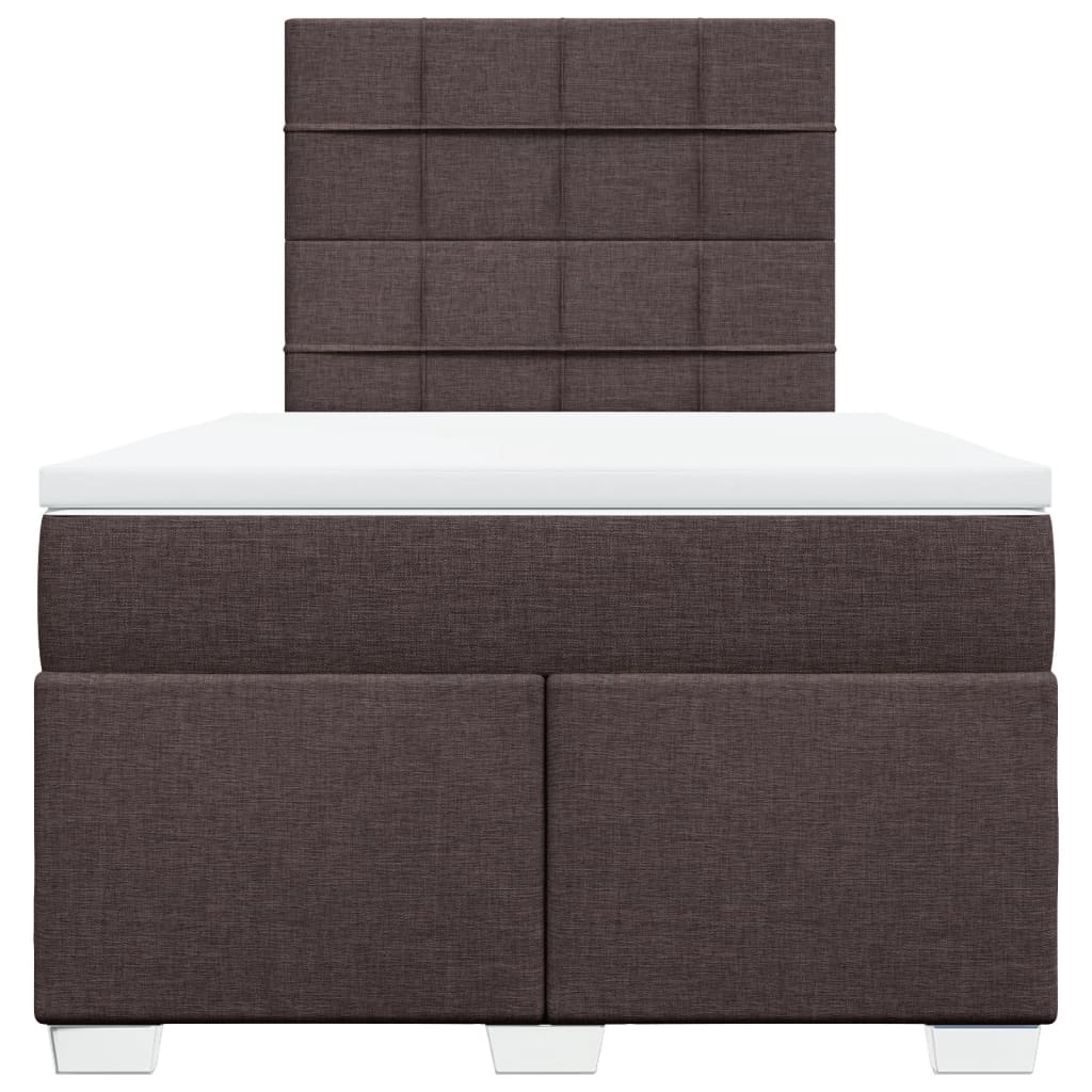vidaXL Boxspring met matras stof donkerbruin 120x200 cm bruin, foto 4