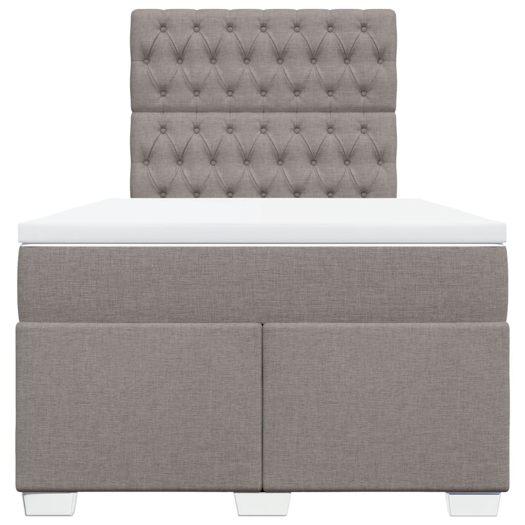 vidaXL Boxspring met matras stof taupe 120x200 cm, foto 4