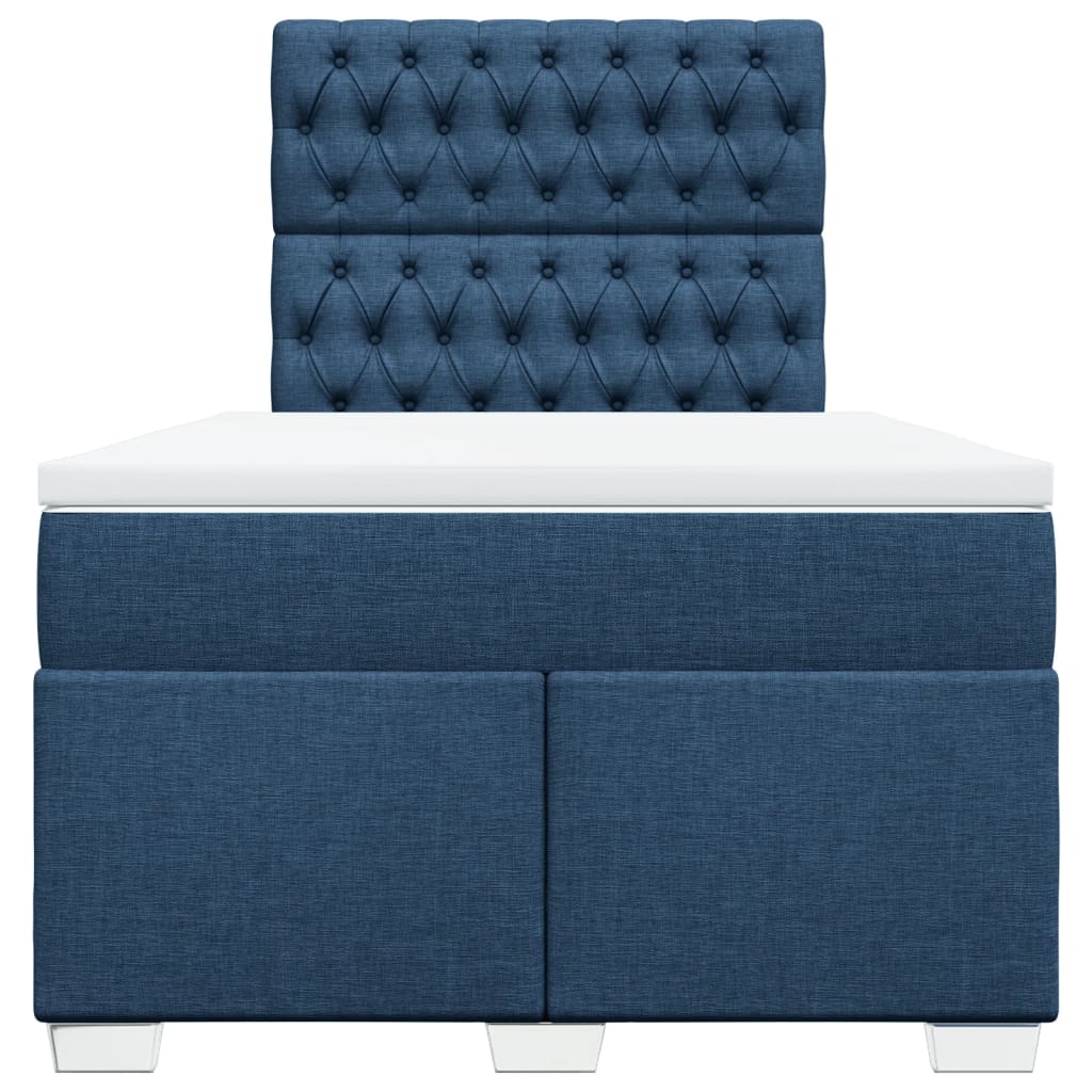 vidaXL Boxspring met matras stof blauw 120x200 cm, foto 4