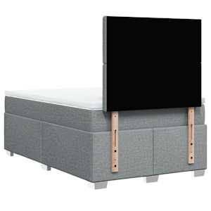 Box spring postel s matrací světle šedá 120 x 200 cm textil - obrázek 10