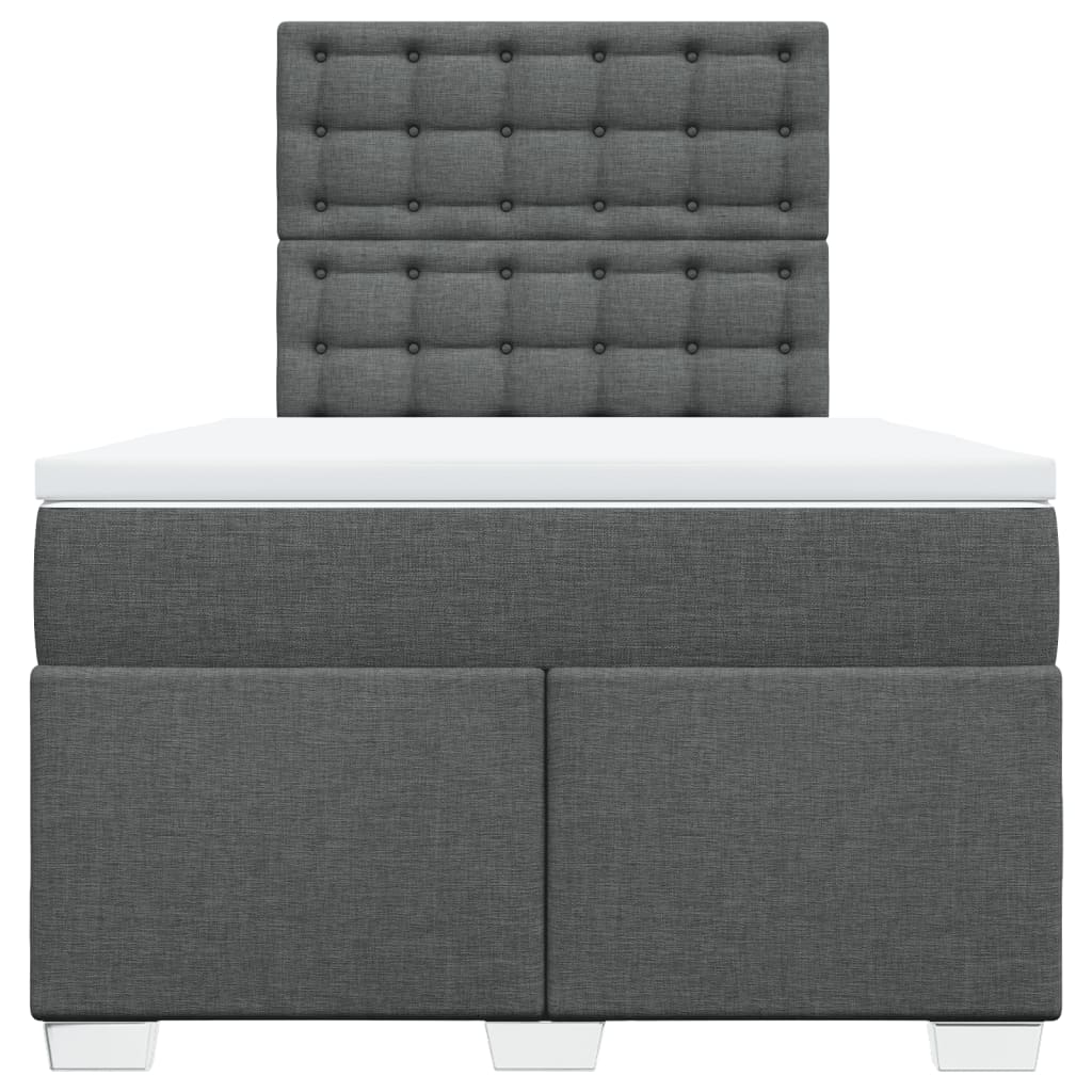 vidaXL Boxspring met matras stof donkergrijs 120x200 cm grijs, foto 4
