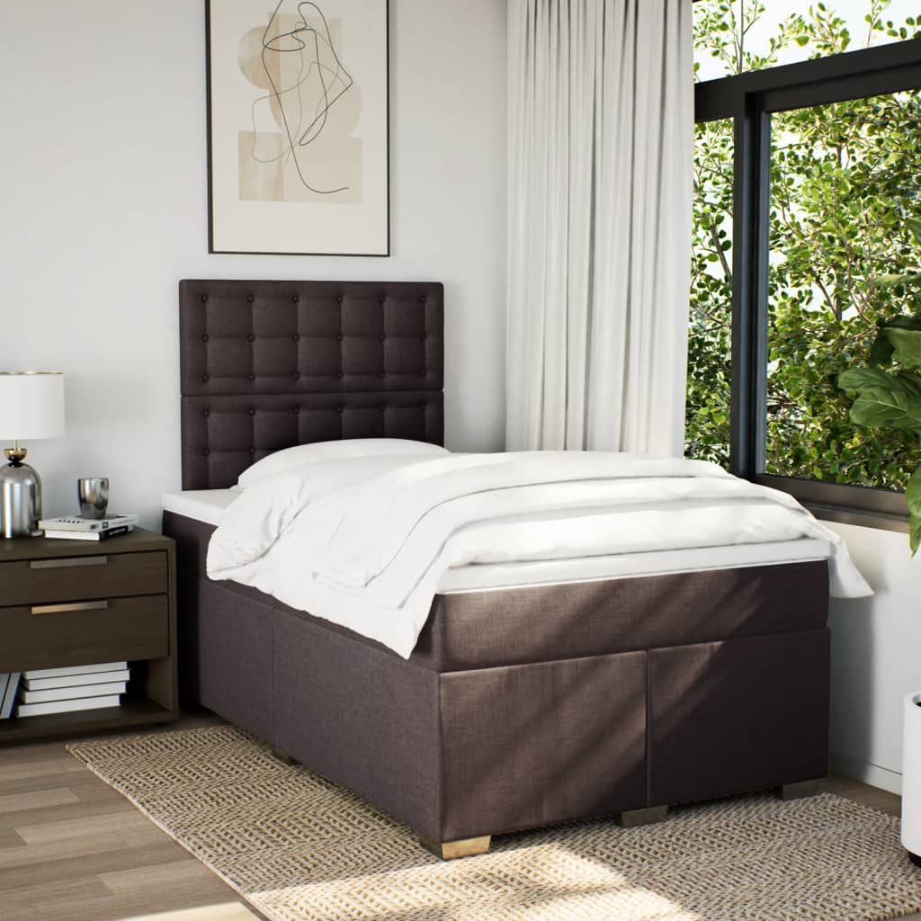 Thumbnail - vidaXL Boxspringbett mit Matratze Dunkelbraun 120x200 cm Stoff
