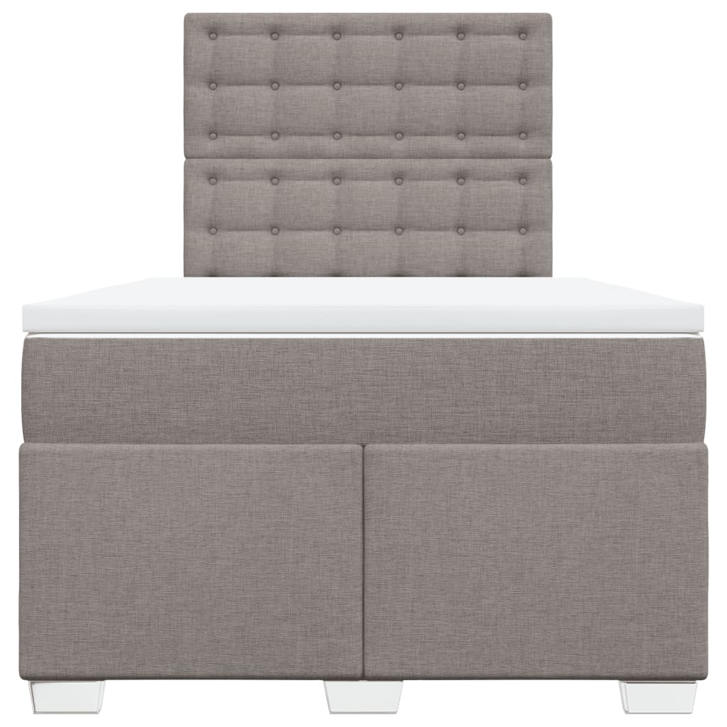 vidaXL Boxspring met matras stof taupe 120x200 cm, foto 4