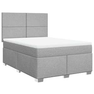 Box spring postel s matrací světle šedá 140 x 190 cm textil - obrázek 2