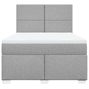 Box spring postel s matrací světle šedá 140 x 190 cm textil - obrázek 4