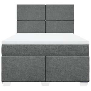 Box spring postel s matrací tmavě šedý 140 x 190 cm textil - obrázek 4