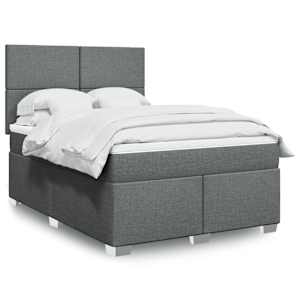 Box spring postel s matrací tmavě šedý 140 x 190 cm textil - obrázek 1