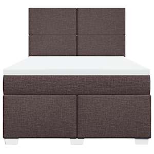 Box spring postel s matrací tmavě hnědá 140x190 cm textil - obrázek 4