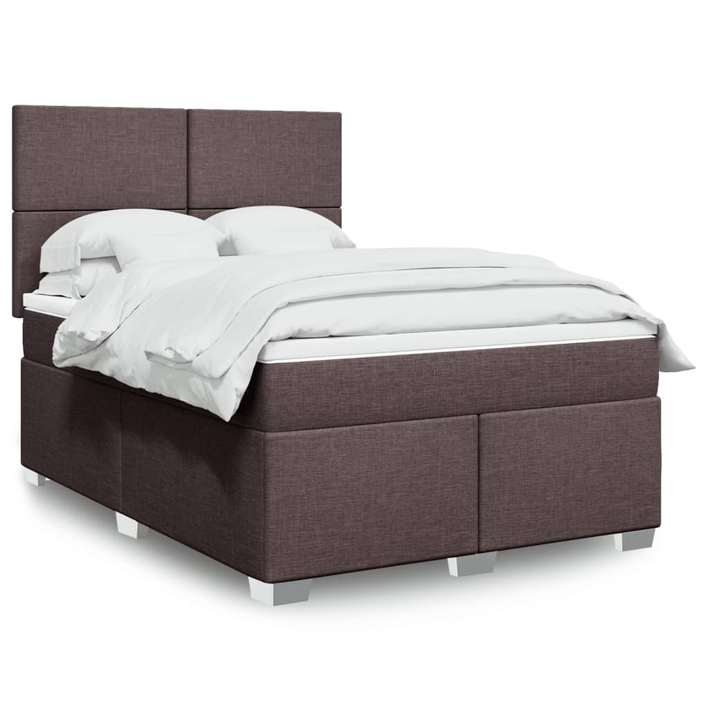 Boxspringbett mit Matratze Dunkelbraun 140×190 cm Stoff