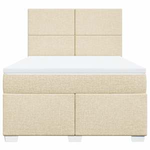 Box spring postel s matrací krémová 140x190 cm textil - obrázek 4