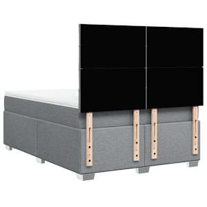 Box spring postel s matrací světle šedá 140 x 190 cm textil - obrázek 10