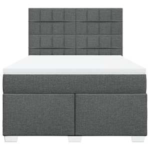 Box spring postel s matrací tmavě šedý 140 x 190 cm textil - obrázek 4