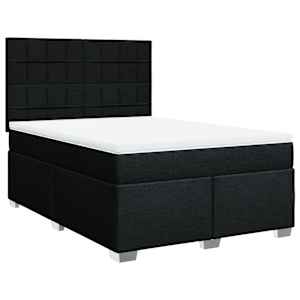 Box spring postel s matrací černá 140 x 190 cm textil - obrázek 2