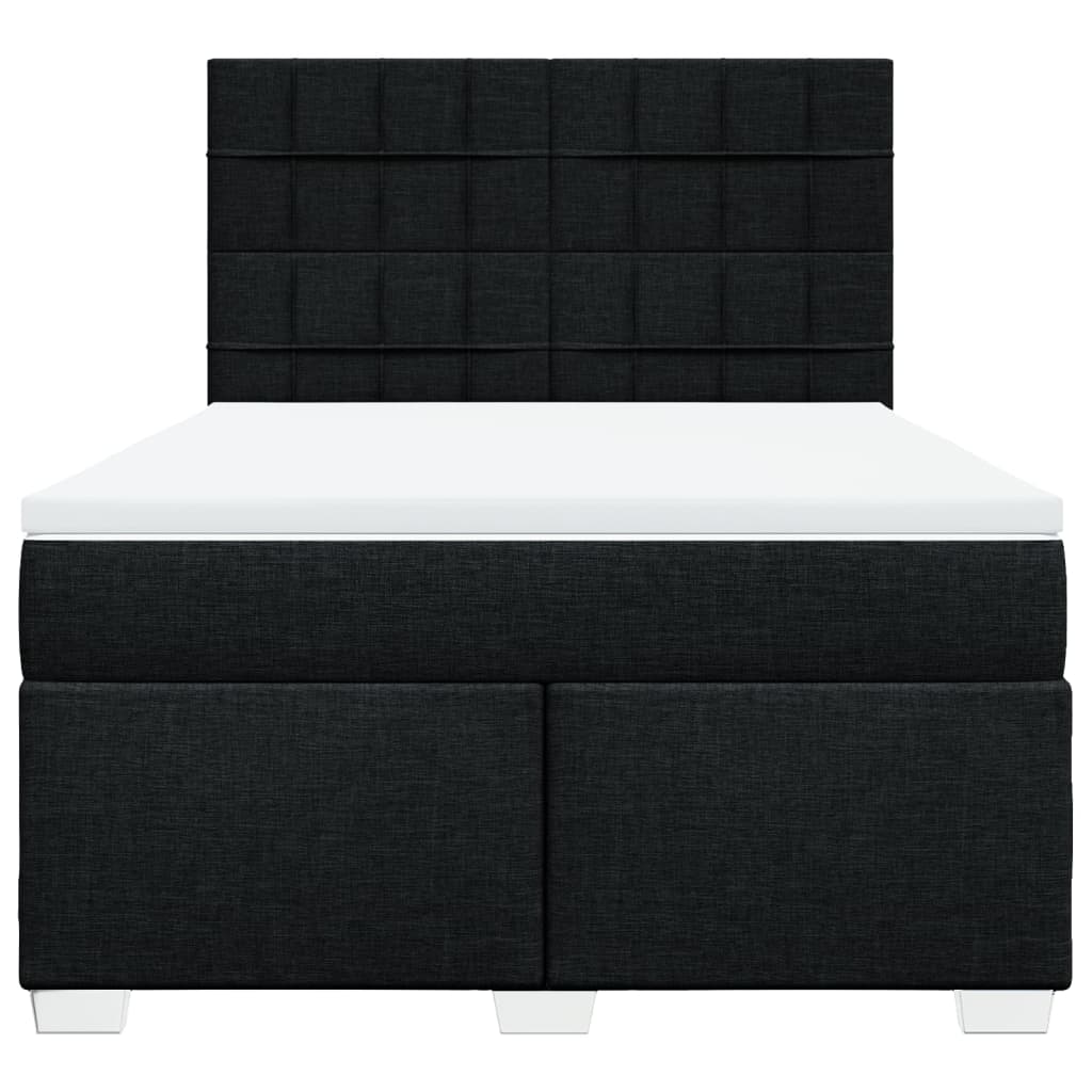 vidaXL Boxspring met matras stof zwart 140x190 cm, foto 4