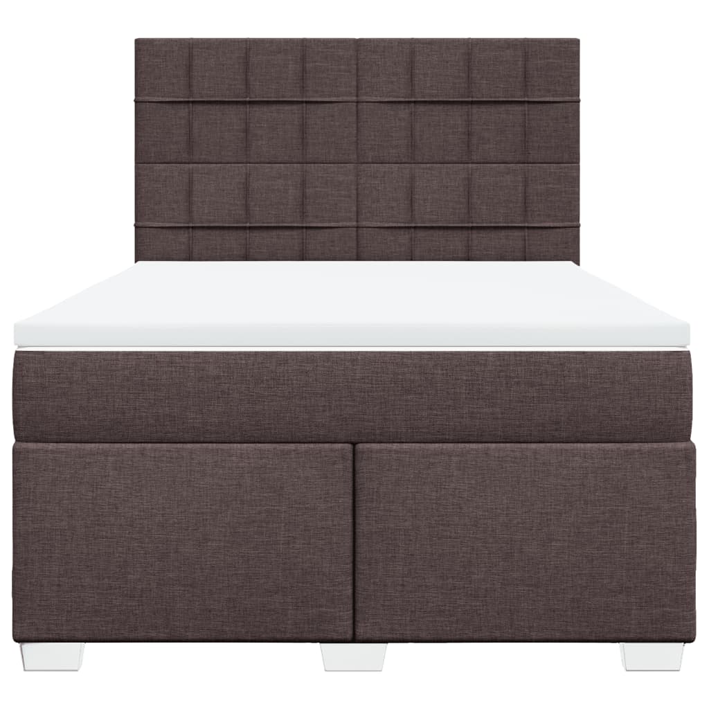 vidaXL Boxspring met matras stof donkerbruin 140x190 cm bruin, foto 4