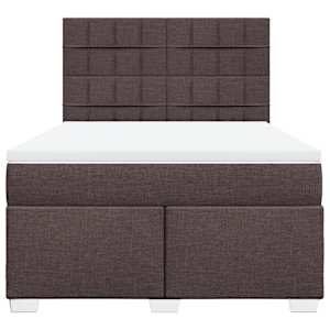 Box spring postel s matrací tmavě hnědá 140x190 cm textil - obrázek 4