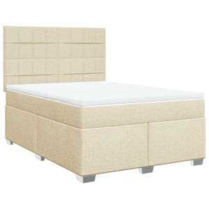 Box spring postel s matrací krémová 140x190 cm textil - obrázek 2