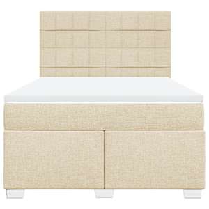 Box spring postel s matrací krémová 140x190 cm textil - obrázek 4