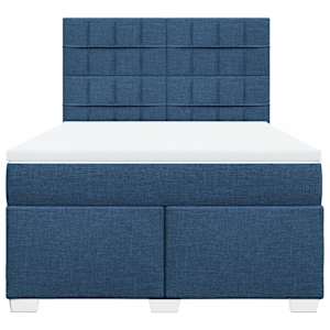 Box spring postel s matrací modrá 140x190 cm textil - obrázek 4
