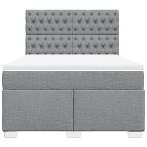 Box spring postel s matrací světle šedá 140 x 190 cm textil - obrázek 4