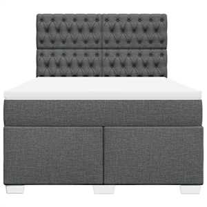 Box spring postel s matrací tmavě šedý 140 x 190 cm textil - obrázek 4