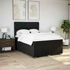 Box spring postel s matrací černá 140 x 190 cm textil - obrázek 3
