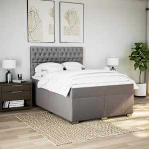 Box spring postel s matrací taupe 140x190 cm textil - obrázek 3