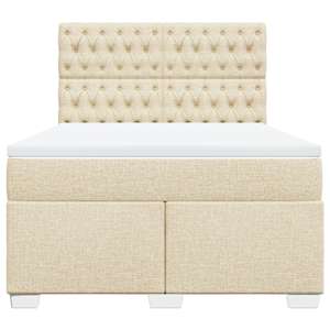 Box spring postel s matrací krémová 140x190 cm textil - obrázek 4