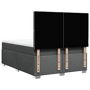 Box spring postel s matrací tmavě šedý 140 x 190 cm textil - obrázek 10