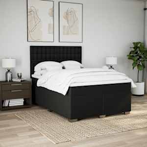 Box spring postel s matrací černá 140 x 190 cm textil - obrázek 3