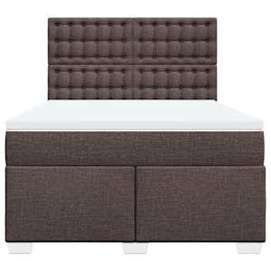 Box spring postel s matrací tmavě hnědá 140x190 cm textil - obrázek 4
