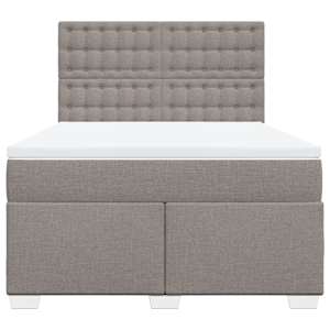 Box spring postel s matrací taupe 140x190 cm textil - obrázek 4