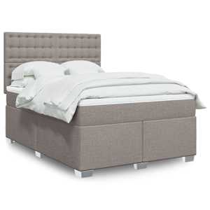 Box spring postelja z vzmetnico taupe 140x190 cm blago