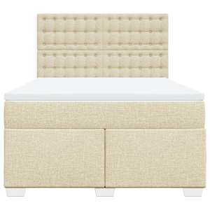 Box spring postel s matrací krémová 140x190 cm textil - obrázek 4